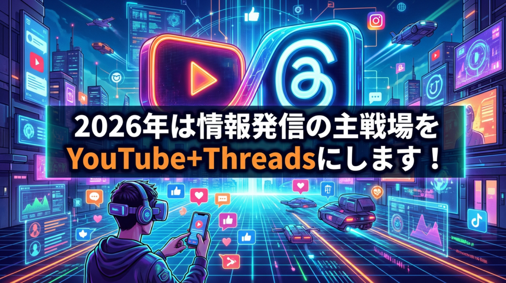 2026年は情報発信の主戦場をYouTube+Threadsにします！